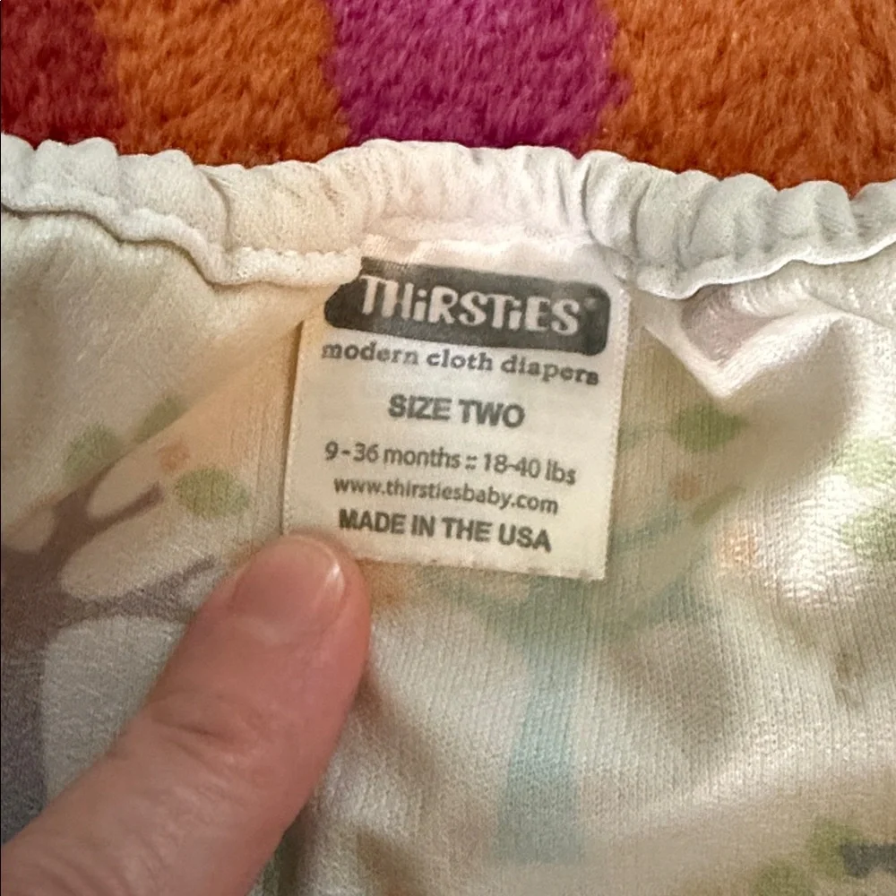 Thirsties diaper cover, GUC, size Two, Snap closure, adjustable snaps